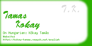 tamas kokay business card