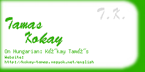 tamas kokay business card